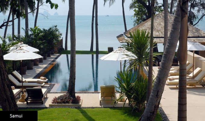 Thailande Location Villa à Koh Samui en front de mer avec piscine privée et Personnel