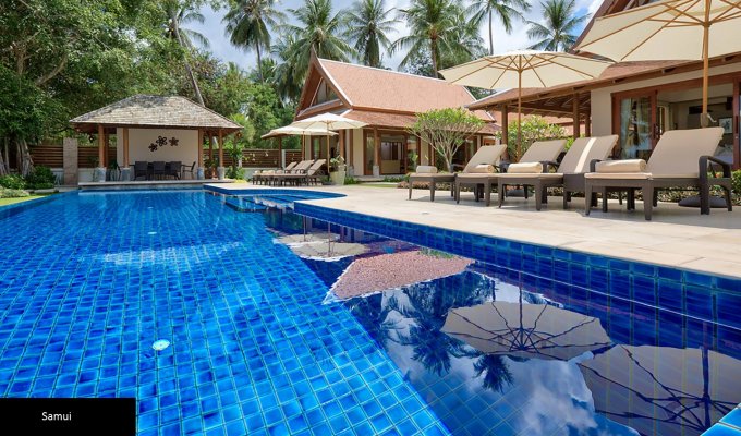 Thailande Location Villa à Koh Samui en front de mer avec piscine privée et Personnel