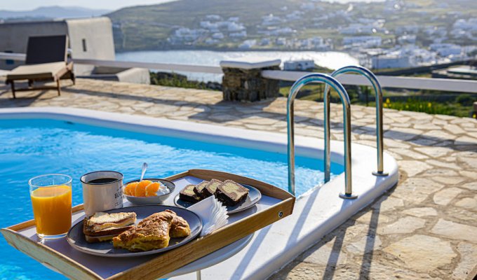 Grece Location Villa Mykonos vue mer avec piscine privée