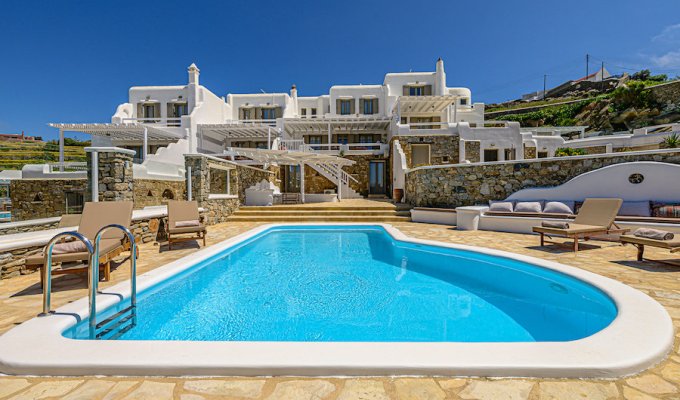 Grece Location Villa Mykonos vue mer avec piscine privée