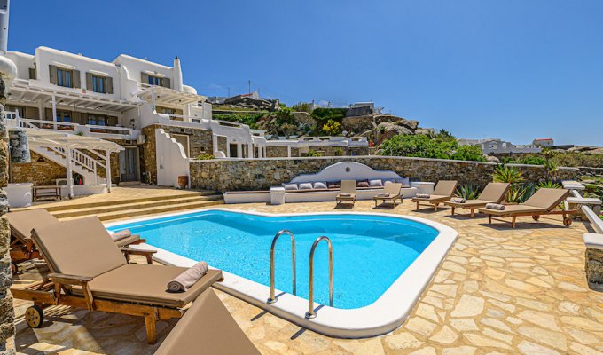 Grece Location Villa Mykonos vue mer avec piscine privée