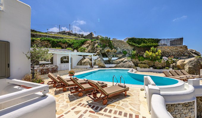 Grece Location Villa Mykonos vue mer avec piscine privée