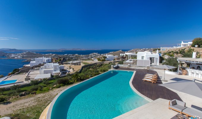 Grece Location Villa de Luxe Mykonos avec piscine privée - Vue panoramique sur la mer Egée