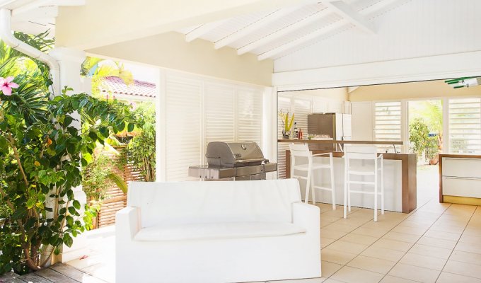 Location villa luxe Saint François Golf avec jacuzzi et accès direct à la plage