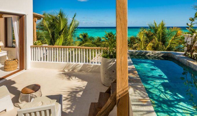 Riviera Maya - Tulum Location villa en front de mer à Soliman Bay avec piscine privée et Personnel