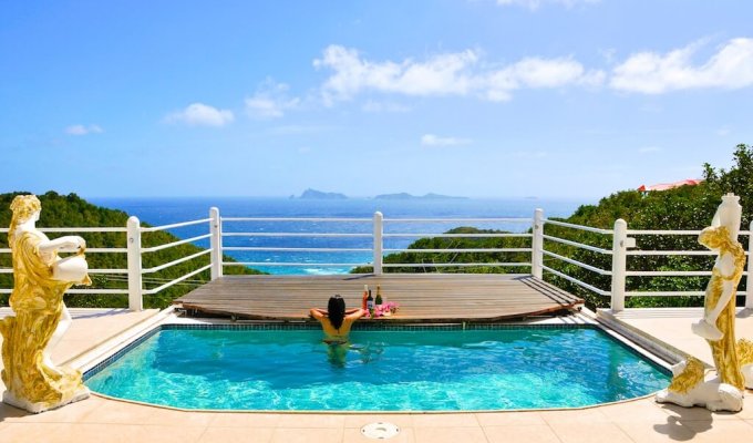 Location villa Bequia avec piscine à debordement et incroyable vue mer - Saint Vincent et les Grenadines - Caraibes -