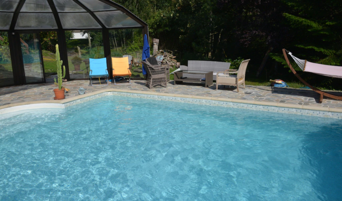 Location Villa Le Touquet piscine ext couverte cheminée billard piano