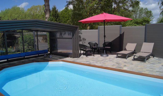 Location maison vacances Saint Omer dans une ferme avec animaux et piscine couverte et chauffée