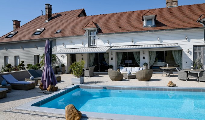 Location maison vacances Champagne piscine extérieure chauffée à 5 min Troyes et proche Lacs