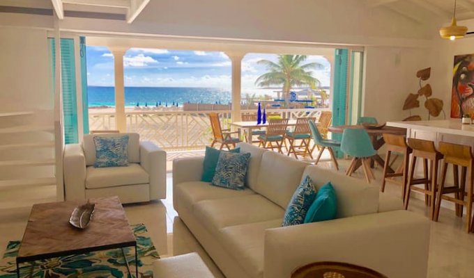 Location Appartement Baie Orientale Saint-Martin sur la plage avec Piscine