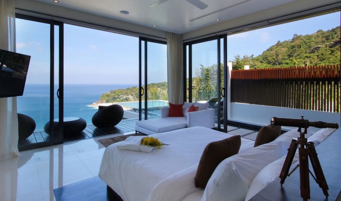 Location Villa Luxe Phuket Kamala Beach avec personnel et chef vue mer SHA+