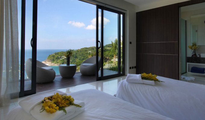 Location Villa Luxe Phuket Kamala Beach avec personnel et chef vue mer SHA+