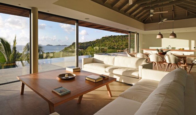 St Barthélémy Location Villa de Luxe St Jean Piscine privée et vue mer 