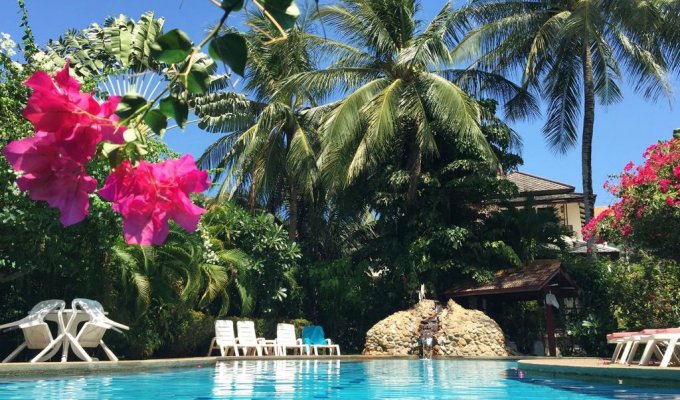 Koh Samui Location Vacances Villa en bord de mer avec piscine privée et jacuzzi dans un jardin tropical en Thailande