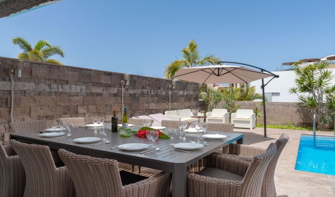 Costa Adeje Location villa Tenerife Playa Del Duque Plage 100m piscine chauffee