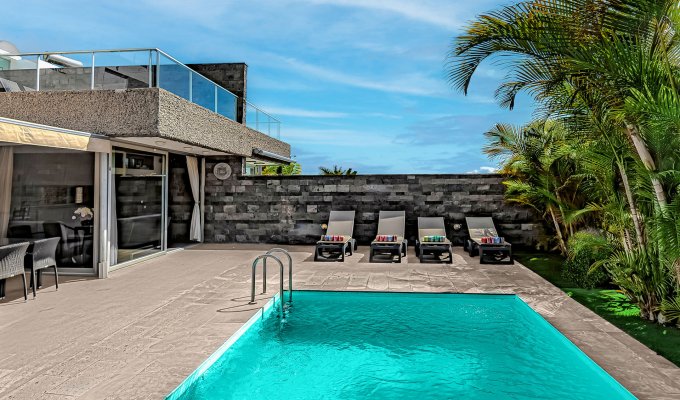 Costa Adeje Location villa Tenerife Playa Del Duque Plage 100m piscine chauffée