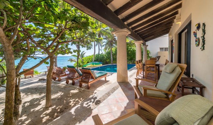 Riviera Maya Location Villa Akumal sur la plage avec piscine privée Chef & Kayaks