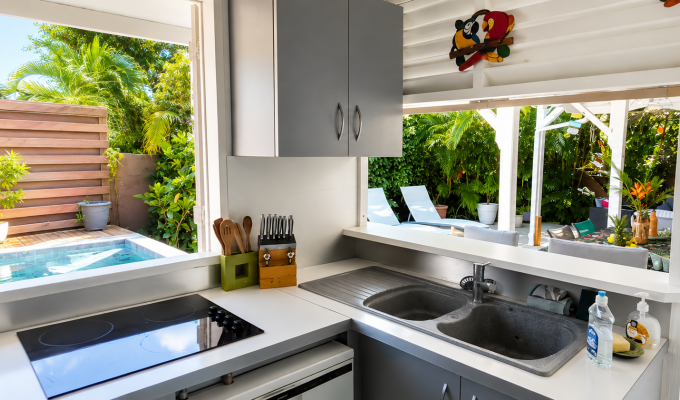 Location Maison Creole Guadeloupe Saint Francois Jacuzzi à 10 min à pied de la Marina, 6 pers