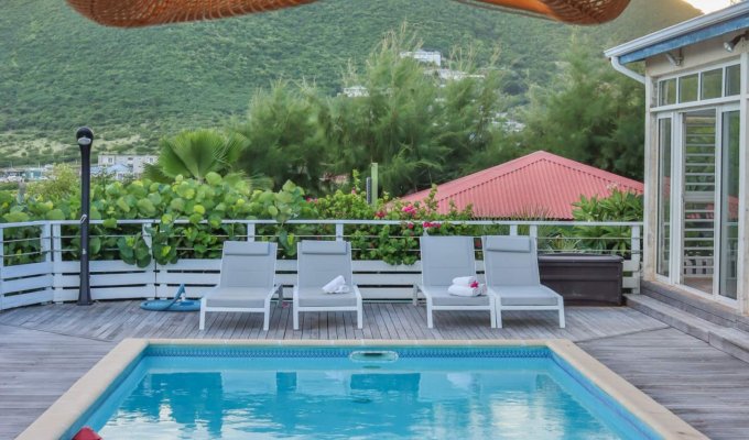 St Martin Location Villa Baie Orientale Mont Vernon Piscine privée vue mer