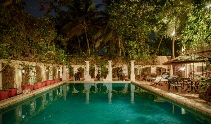 Location villa de luxe Goa Siolim avec piscine privée, wellness (yoga, sport et danse), petit-déjeuner et ménage