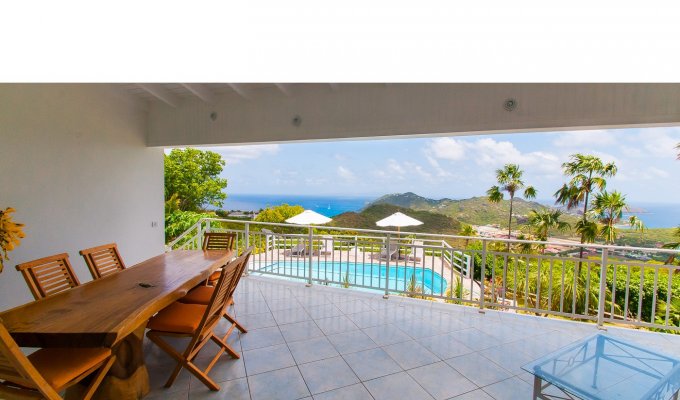 Location Vacances St Barthélémy - Villa à St Barth avec piscine privée - Vue sur Baie du Gouverneur - Caraibes - Antilles Françaises