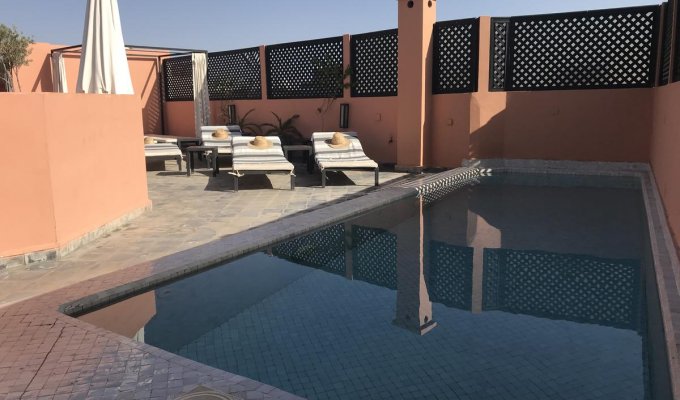 Vue Patio riad de luxe à la médina de Marrakech 