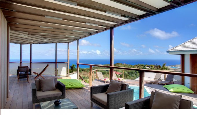 LOCATION SAINT BARTHELEMY - Villa de Luxe Vue Mer avec piscine privée sur les hauteurs de Vitet à st Barth - Caraibes -  Antilles Francaises