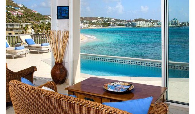 Location Villa St. Maarten face à la mer avec piscine privée - Dawn Beach Antilles Neerlandaises