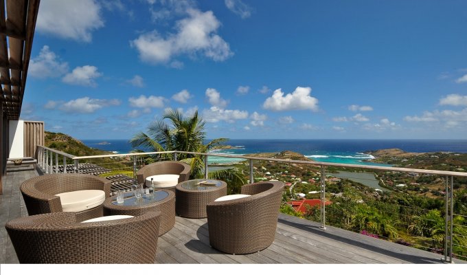 LOCATION SAINT BARTHELEMY - Villa de Luxe Vue Mer sur les collines de Devet avec piscine privée - St Barth - Caraibes -  Antilles Françaises