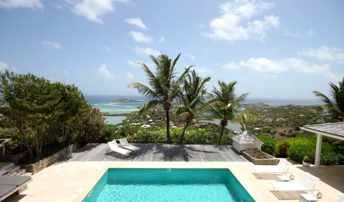 LOCATION SAINT BARTHELEMY - Villa de Luxe avec piscine privée offrant une très belle vue sur le lagon de Grand Cul de Sac - Devet - St Barth - Caraibes - Antilles Françaises