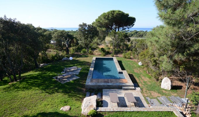 Location Vacances Villa de Standing Porto-Vecchio 8 pers Climatisee - Vue Mer- Piscine Privee dans Domaine Prive en Corse