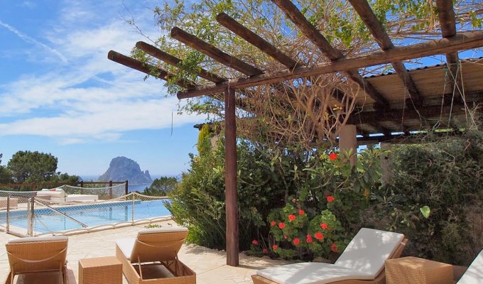 Location Villa Ibiza Cala d'Hort Piscine Privée sécurisée vue Mer Plage 3 km