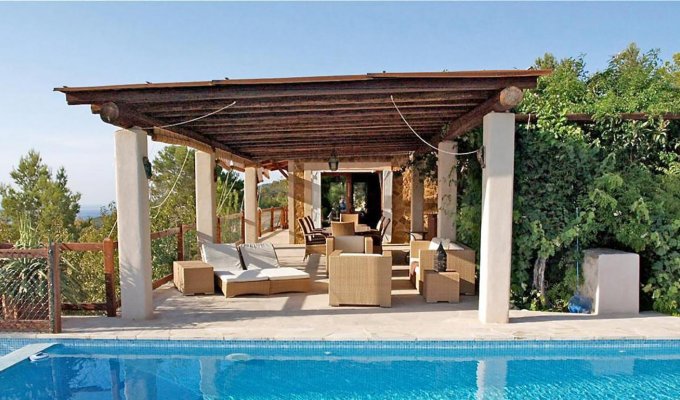 Location Villa Ibiza Cala d'Hort Piscine Privée sécurisée vue Mer Plage 3 km