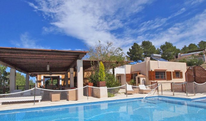 Location Villa Ibiza Cala d'Hort Piscine Privée sécurisée vue Mer Plage 3 km