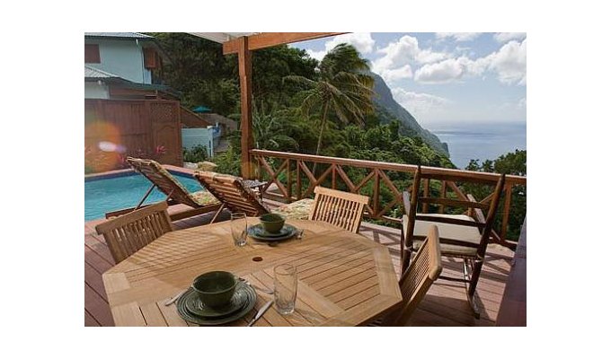 Location villa Sainte Lucie vue mer piscine privée - Soufrière - Antilles -