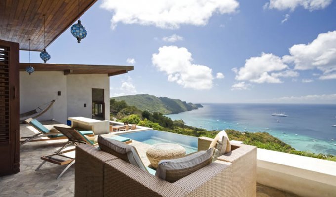 Location villa Bequia avec piscine à debordement et incroyable vue mer - Saint Vincent et les Grenadines - Caraibes -