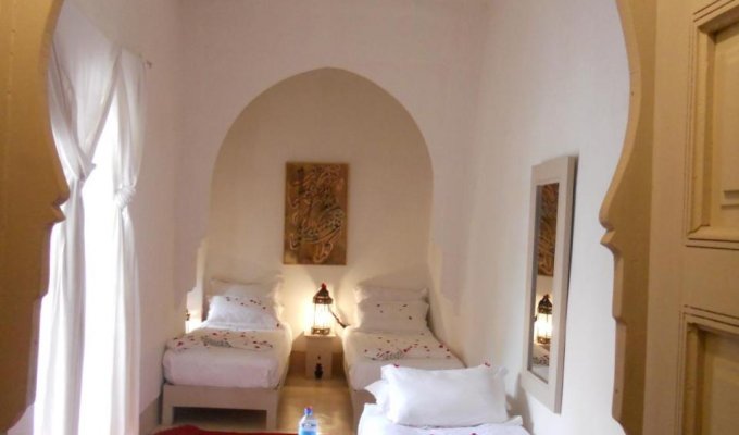 Vue patio riad de luxe à Marrakech