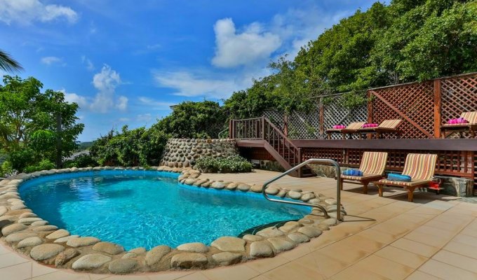 Location villa Cap Estate St Lucie magnifique vue mer piscine privée personnel de maison