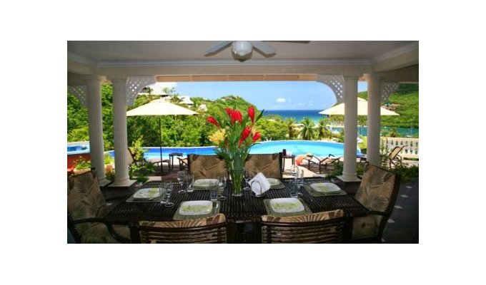 Location villa à Sainte Lucie avec vue mer et piscine Marigot