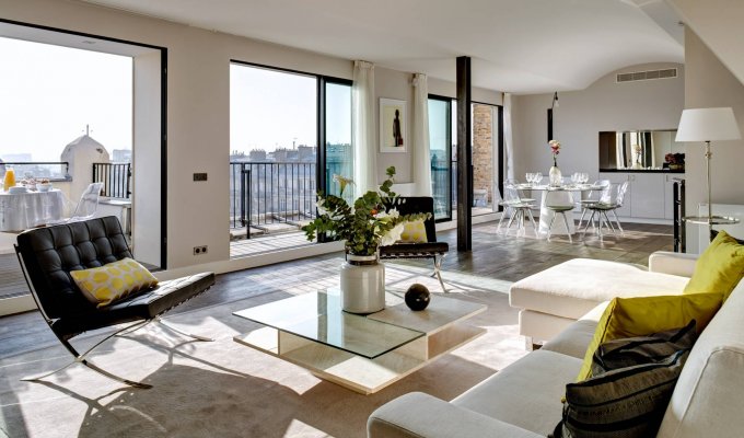 Location Appartement Luxe Paris Le Marais duplex avec vue incroyable