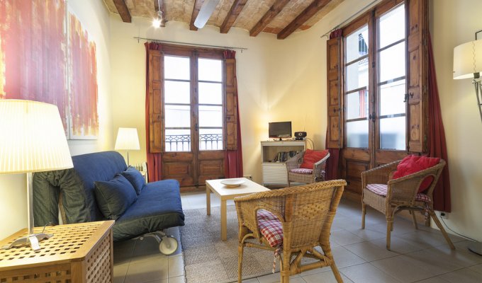 Location appartement barcelone Las Ramblas Wifi climatisation balcon