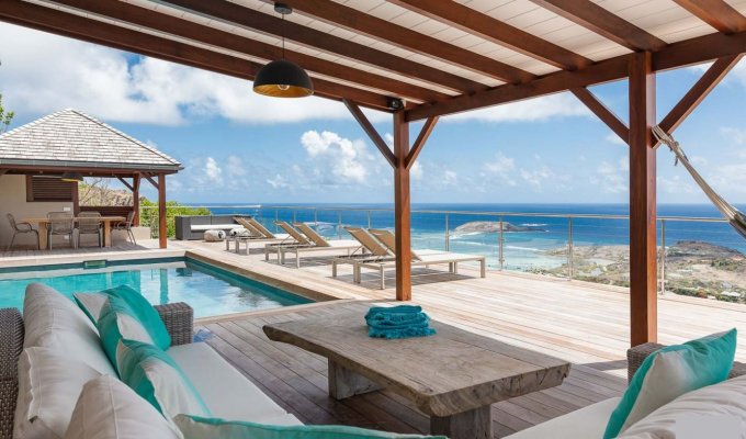 LOCATION SAINT BARTHELEMY - Villa de Luxe Vue Mer avec piscine privée sur les hauteurs de Vitet à st Barth - Caraibes -  Antilles Francaises