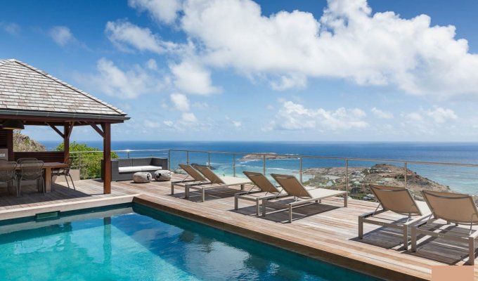 LOCATION SAINT BARTHELEMY - Villa de Luxe Vue Mer avec piscine privée sur les hauteurs de Vitet à st Barth - Caraibes -  Antilles Francaises