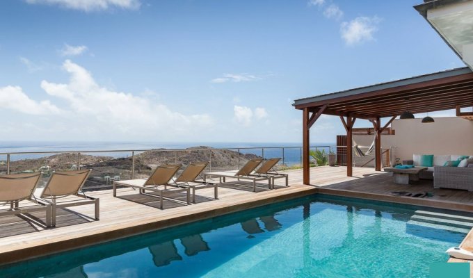 LOCATION SAINT BARTHELEMY - Villa de Luxe Vue Mer avec piscine privée sur les hauteurs de Vitet à st Barth - Caraibes -  Antilles Francaises