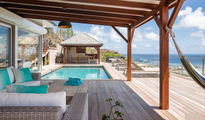 LOCATION SAINT BARTHELEMY - Villa de Luxe Vue Mer avec piscine privée sur les hauteurs de Vitet à st Barth - Caraibes -  Antilles Francaises