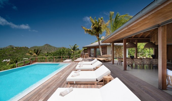 St Barthélémy Location Villa de Luxe St Jean Piscine privée et vue mer 