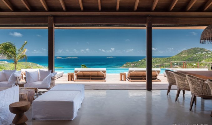 St Barthélémy Location Villa de Luxe St Jean Piscine privée et vue mer 