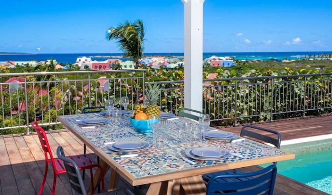 Location Villa Baie Orientale Saint-Martin avec Piscine vue mer