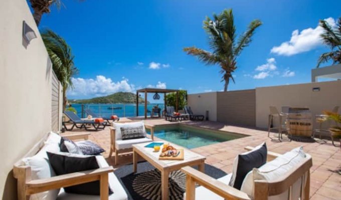 Location Villa Cul de Sac Saint-Martin avec Piscine privée en face de l'île Pinel