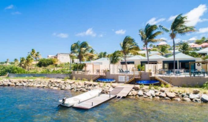 Location Villa Cul de Sac Saint-Martin avec Piscine privée en face de l'île Pinel